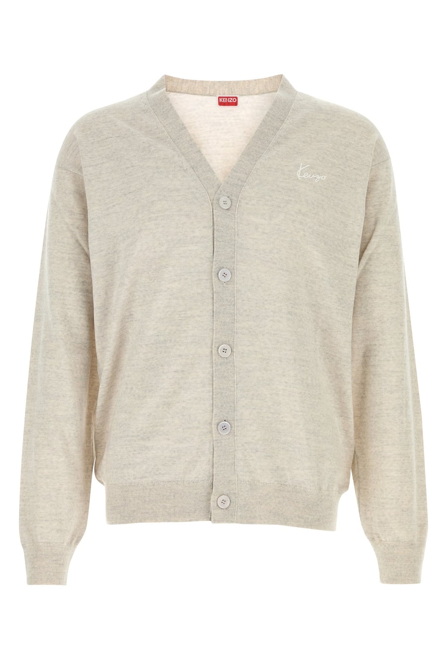 KENZO Cardigan in lana grigio chiaro