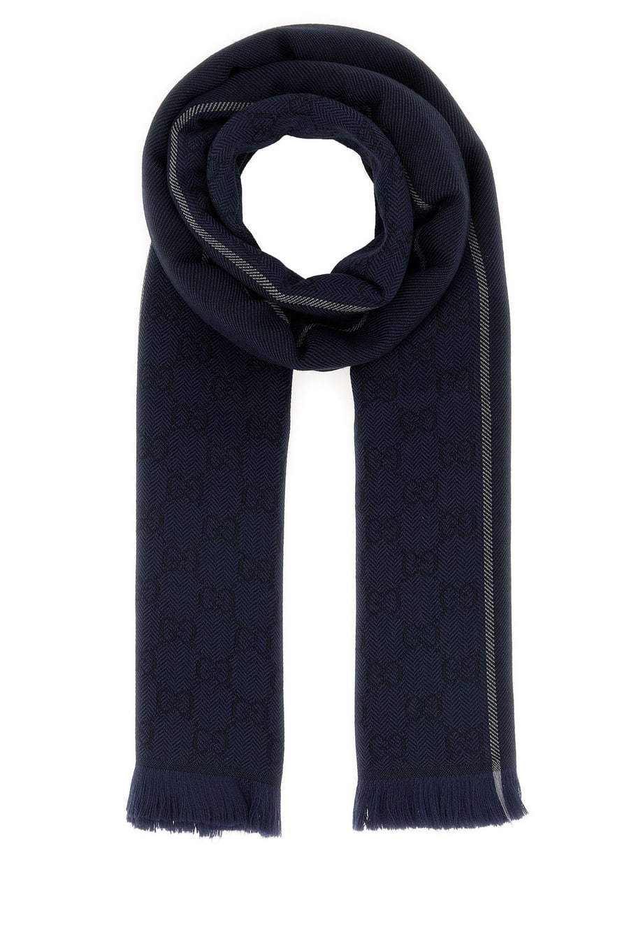 Gucci Sciarpa in lana blu notte
