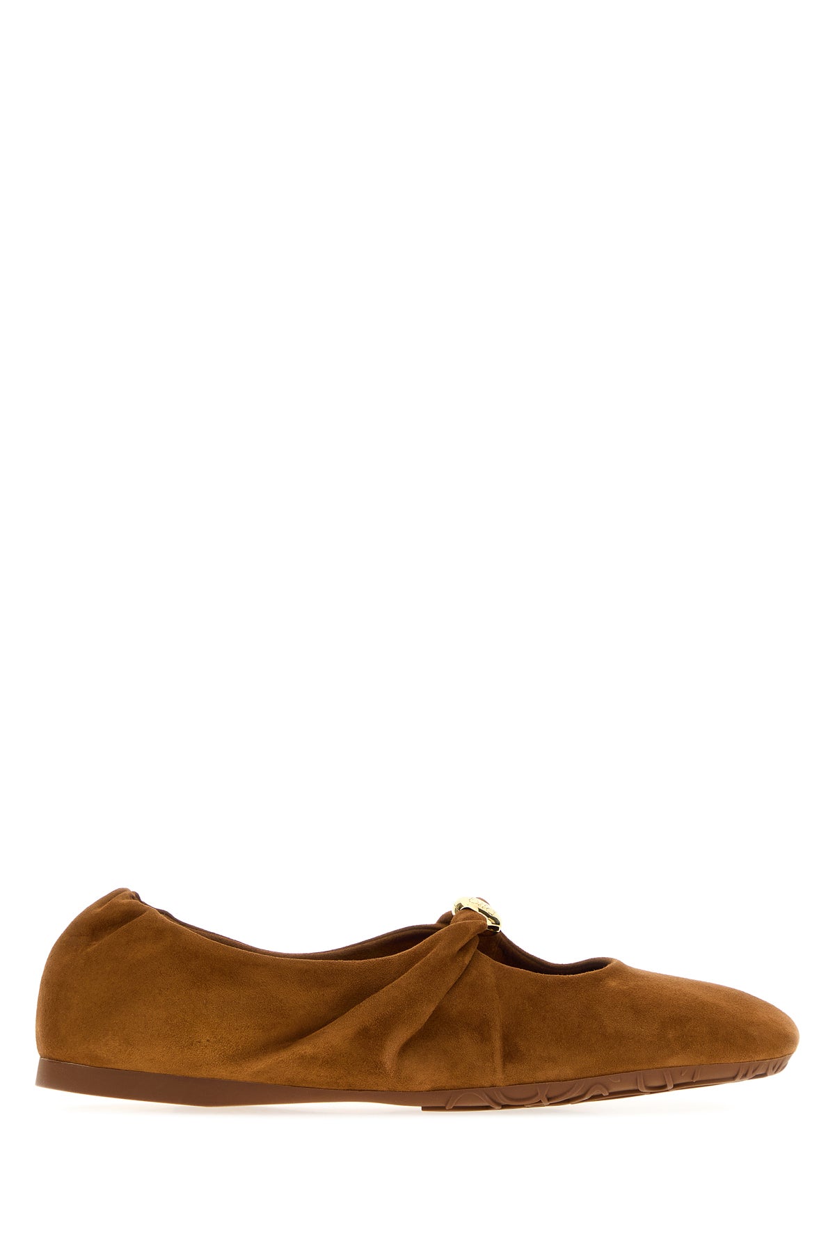 Loewe Ballerine Pebble Soft in pelle scamosciata caramello