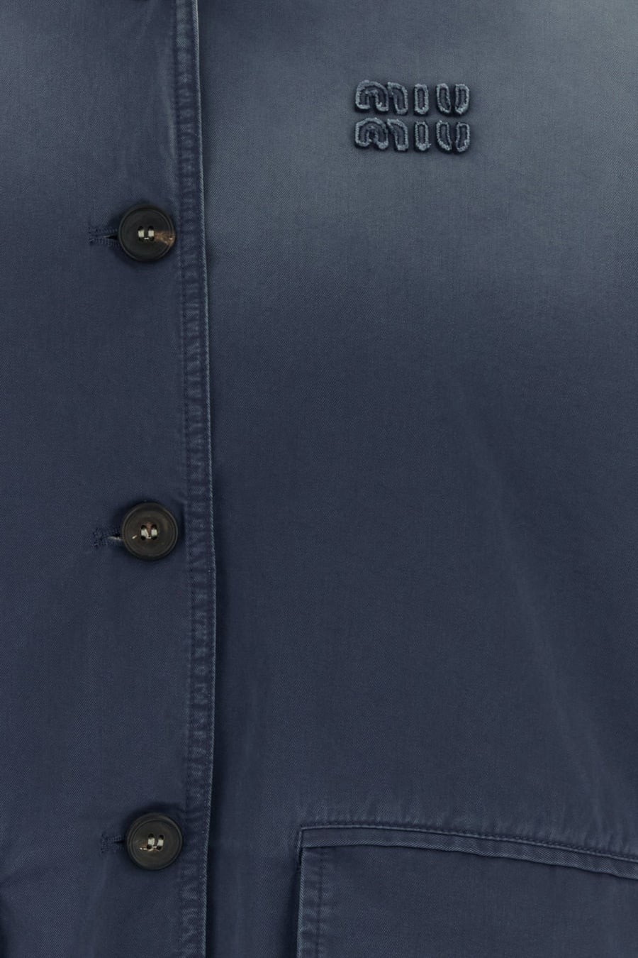Miu Miu Giubbino in twill blu navy, view 3