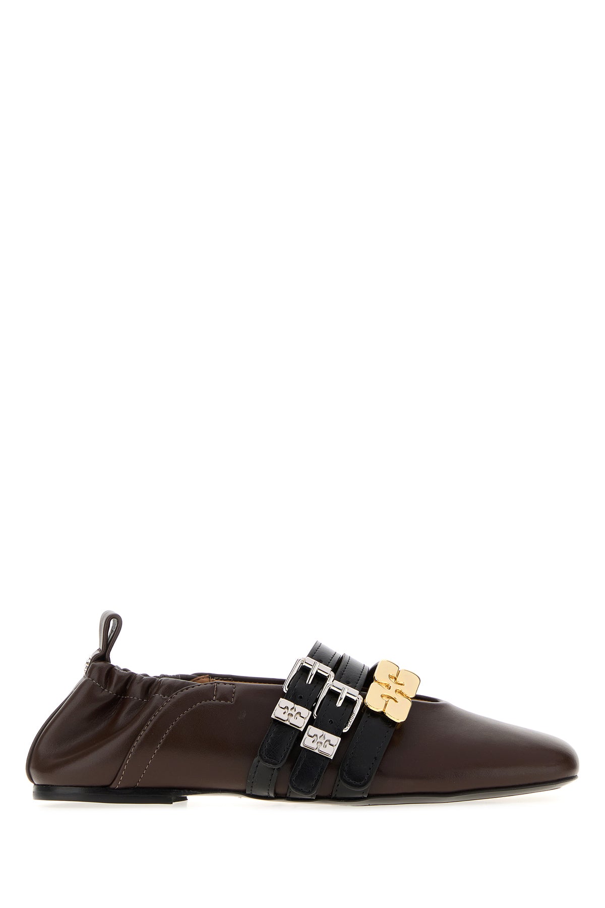 Ganni Ballerine in similpelle cioccolato