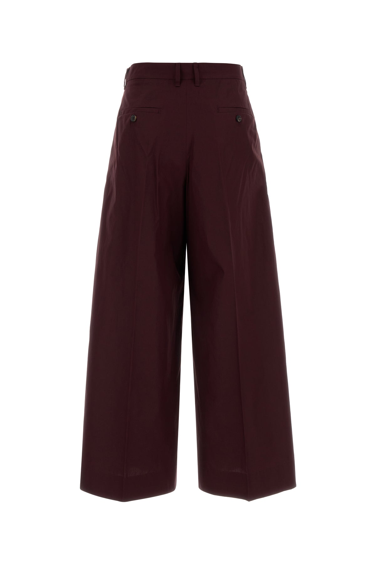 Max Mara Pantalone dalla gamba ampia Epoca in popeline melanzana, view 2