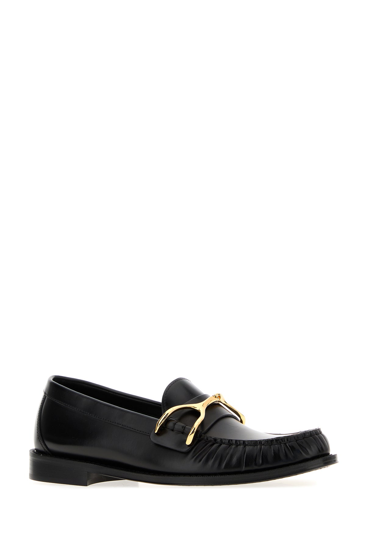 Alexander McQueen Mocassini Wishbone in pelle nera, view 2