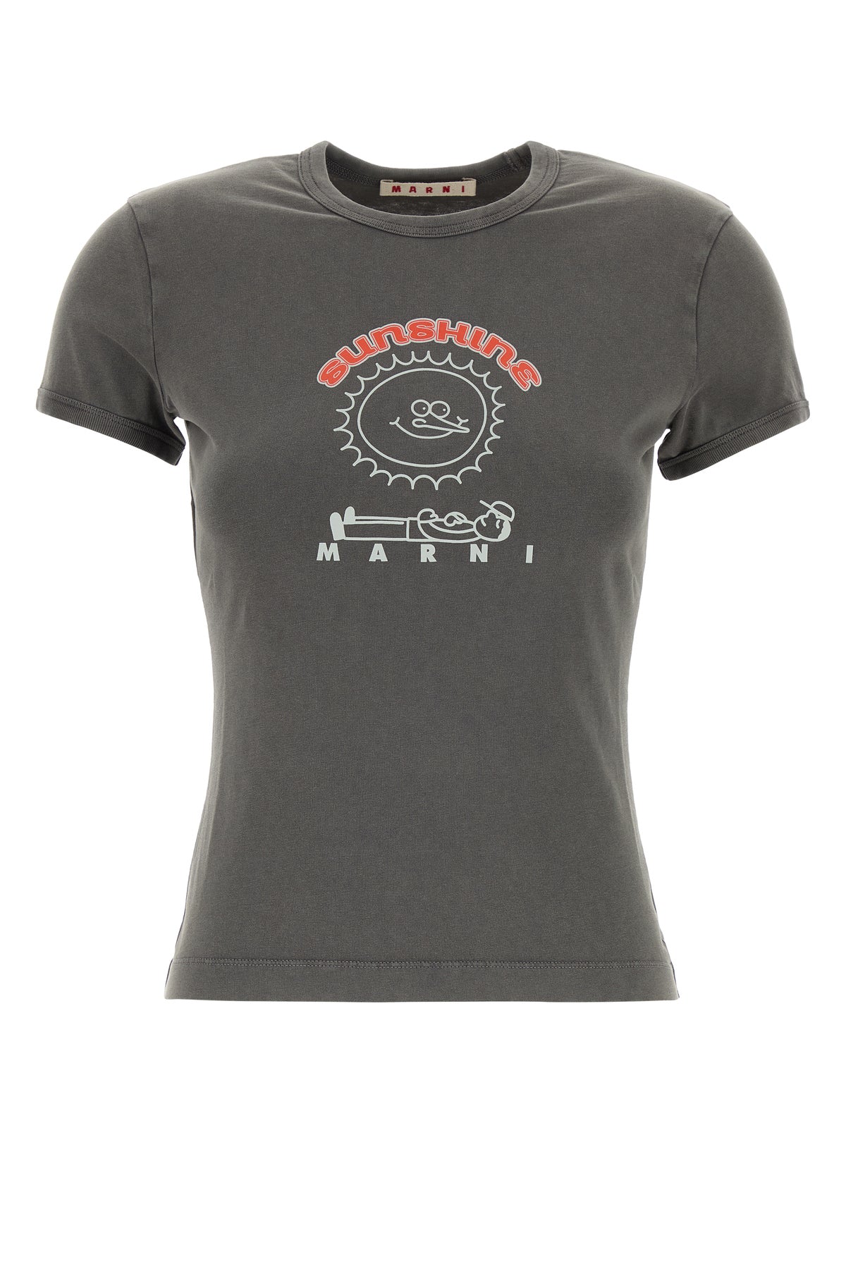 Marni T-shirt in cotone grigio scuro
