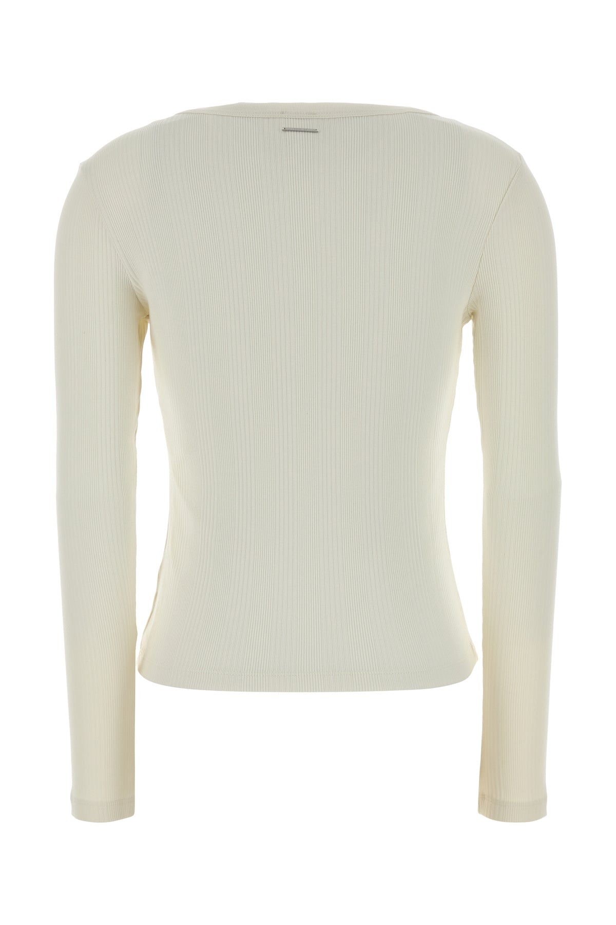 CALVIN KLEIN T-shirt in cotone stretch avorio, view 2