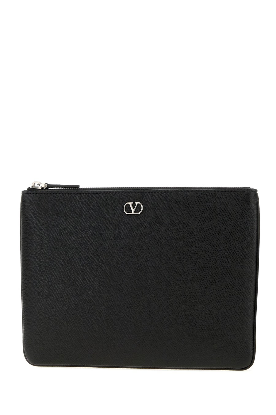 Valentino Garavani Clutch VLogo Signature in pelle nera, view 2
