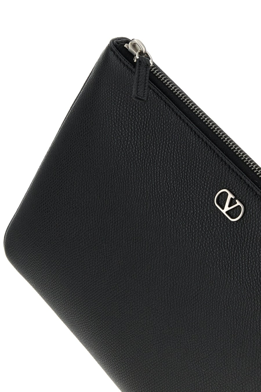 Valentino Garavani Clutch VLogo Signature in pelle nera, view 4