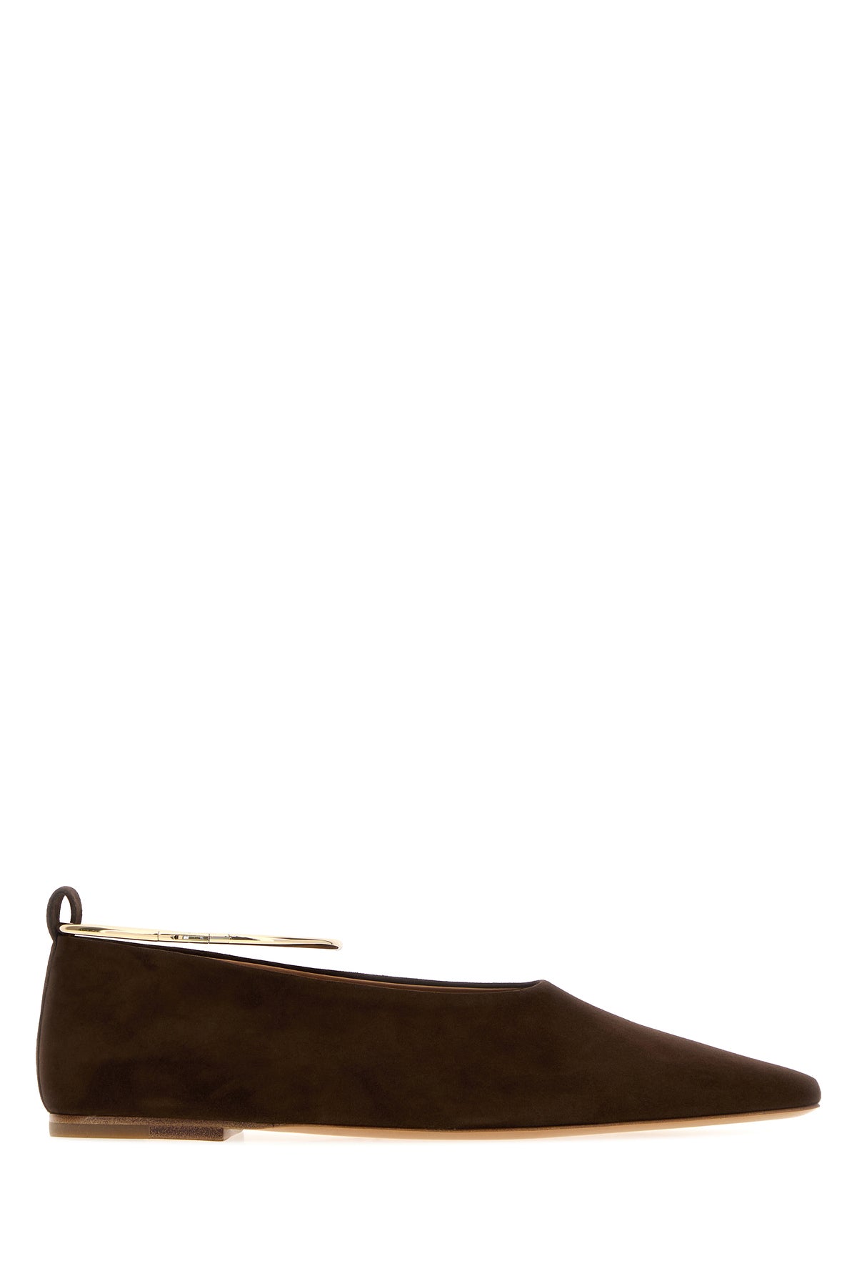 Jil Sander Ballerine Ring in pelle scamosciata marrone