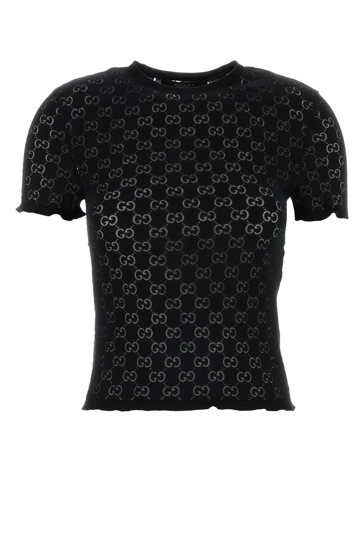 Gucci T-shirt in misto cotone GG nero