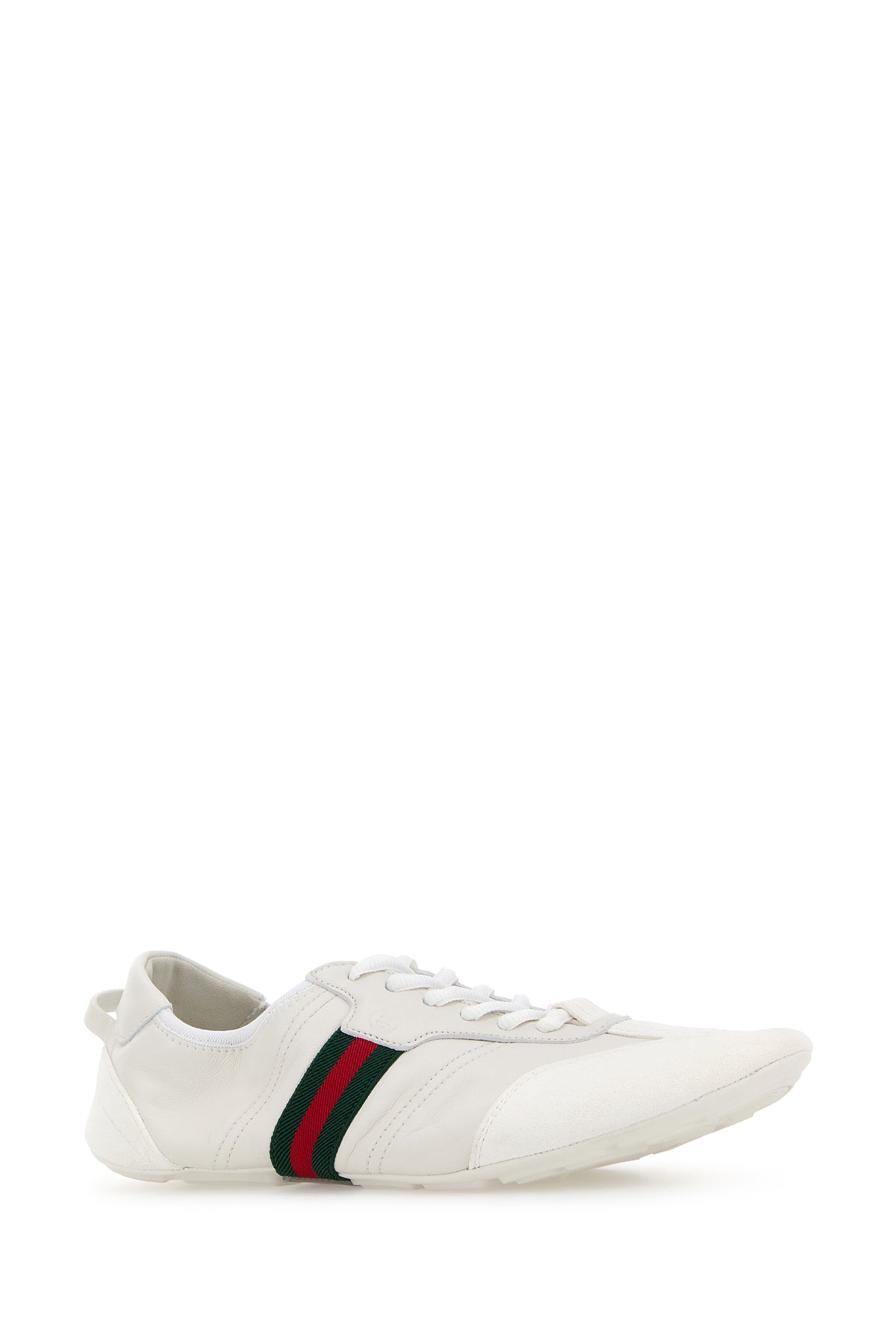 Gucci Sneaker Flex bianche in pelle e pelle scamosciata, view 2