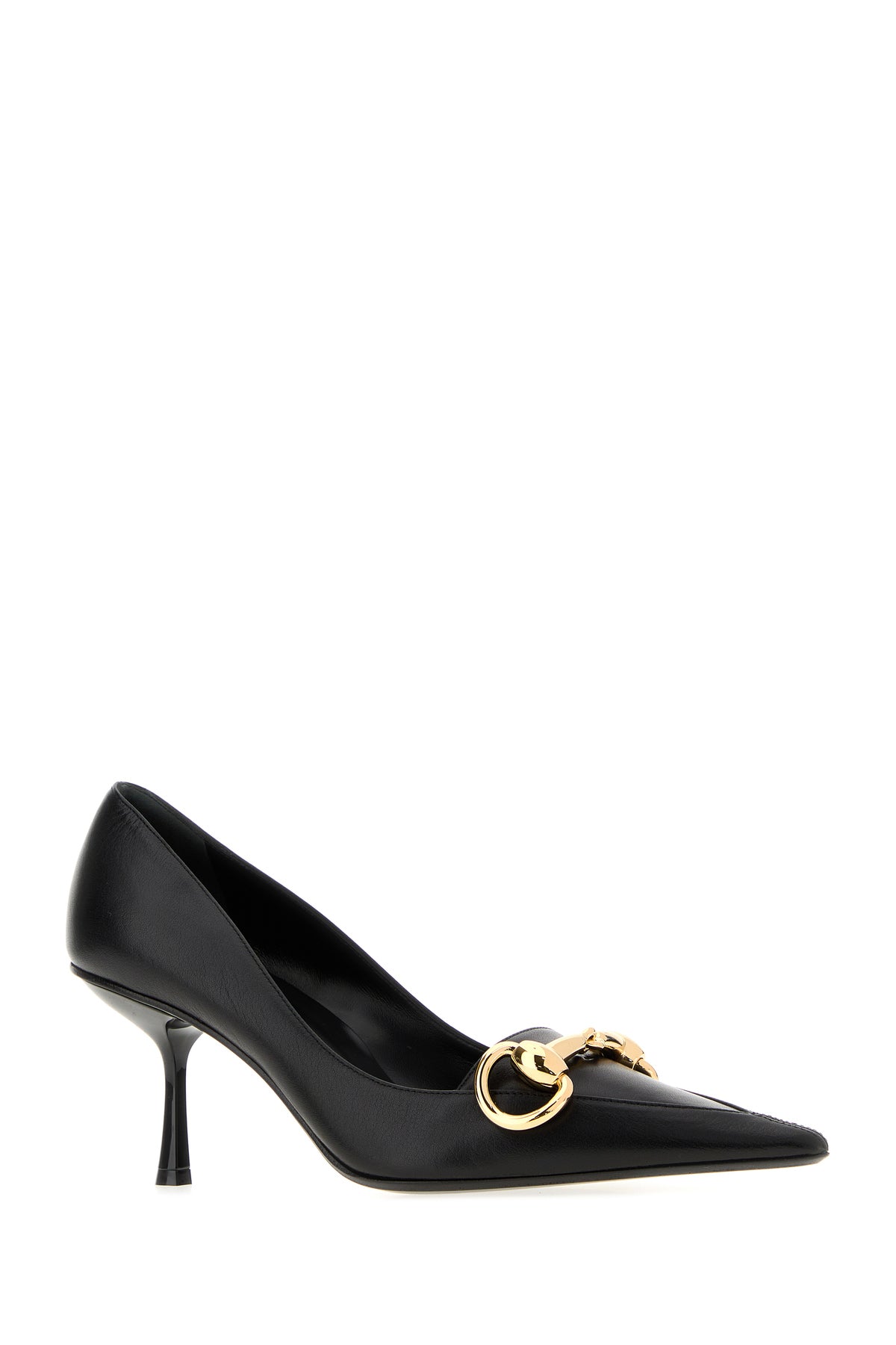 Gucci Scarpe con tacco Boulevard in pelle nera, view 2