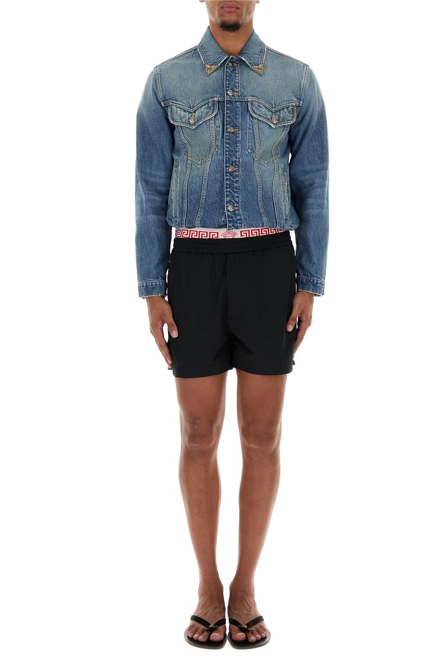 Versace Bermuda in nylon nero, view 6