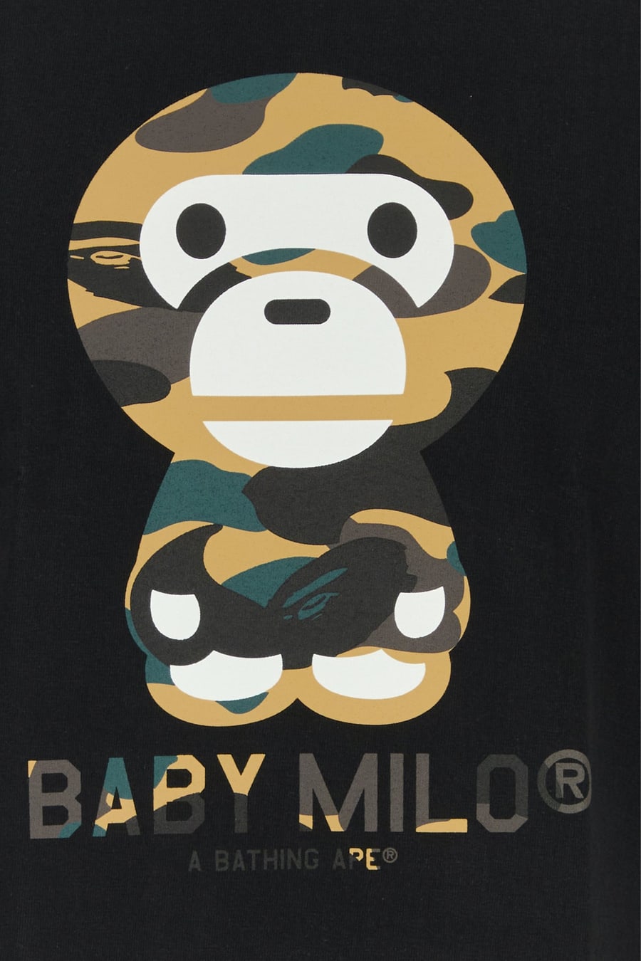 BAPE T-shirt 1st Camo Baby Milo in cotone nero, view 3