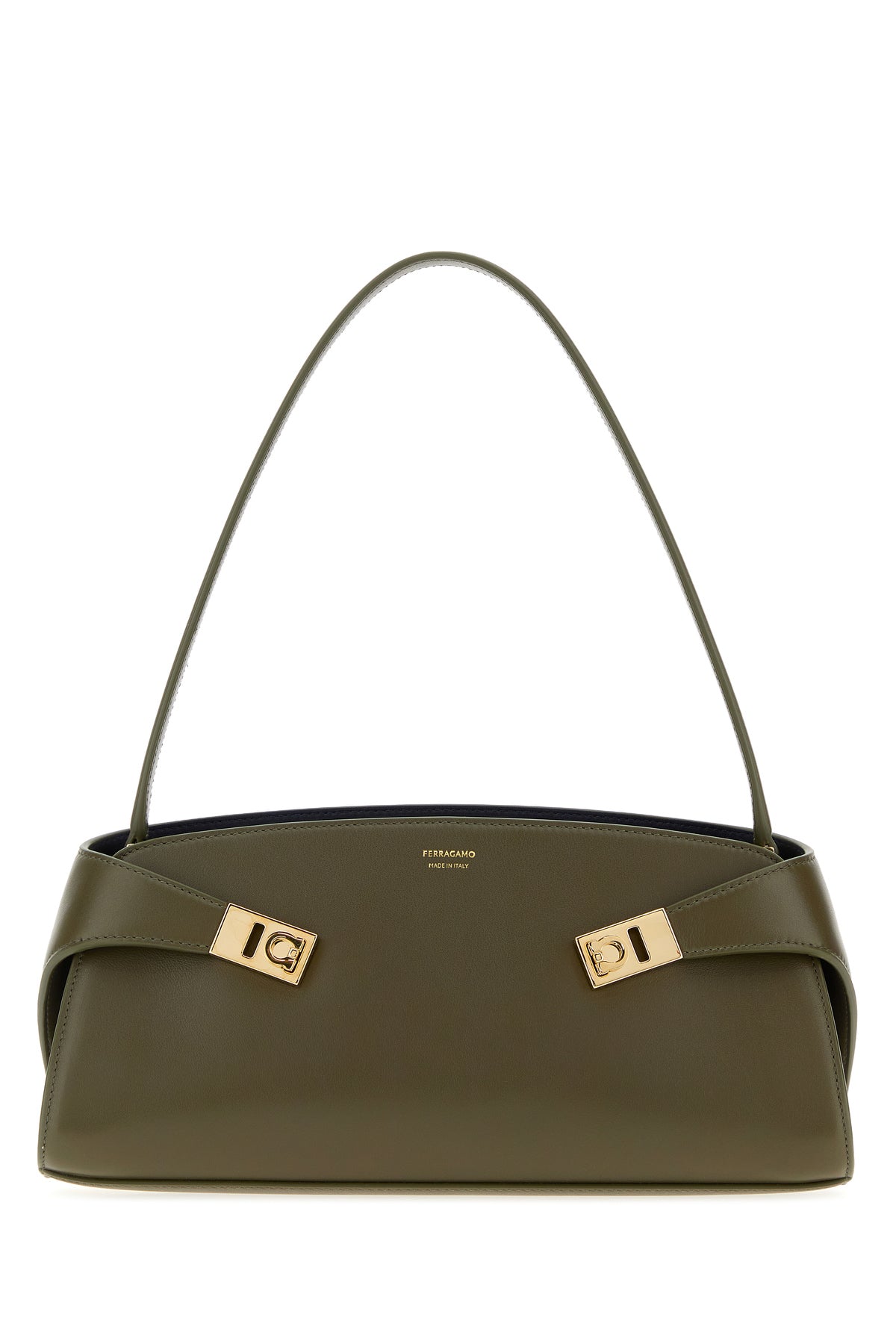 Ferragamo Borsa a spalla Hug in pelle verde oliva