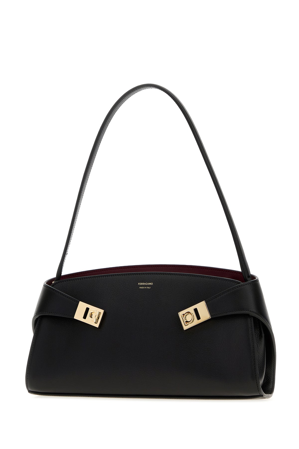 Ferragamo Borsa a spalla Hug in pelle nera, view 2