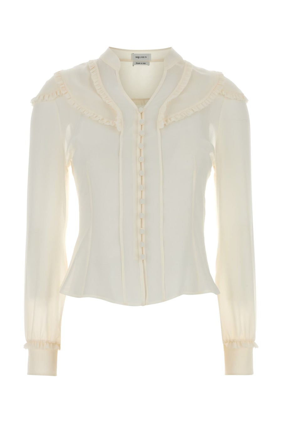 Alexander McQueen Camicia in chiffon bianco