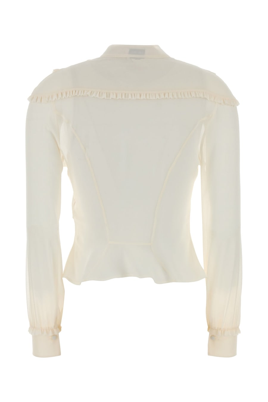 Alexander McQueen Camicia in chiffon bianco, view 2