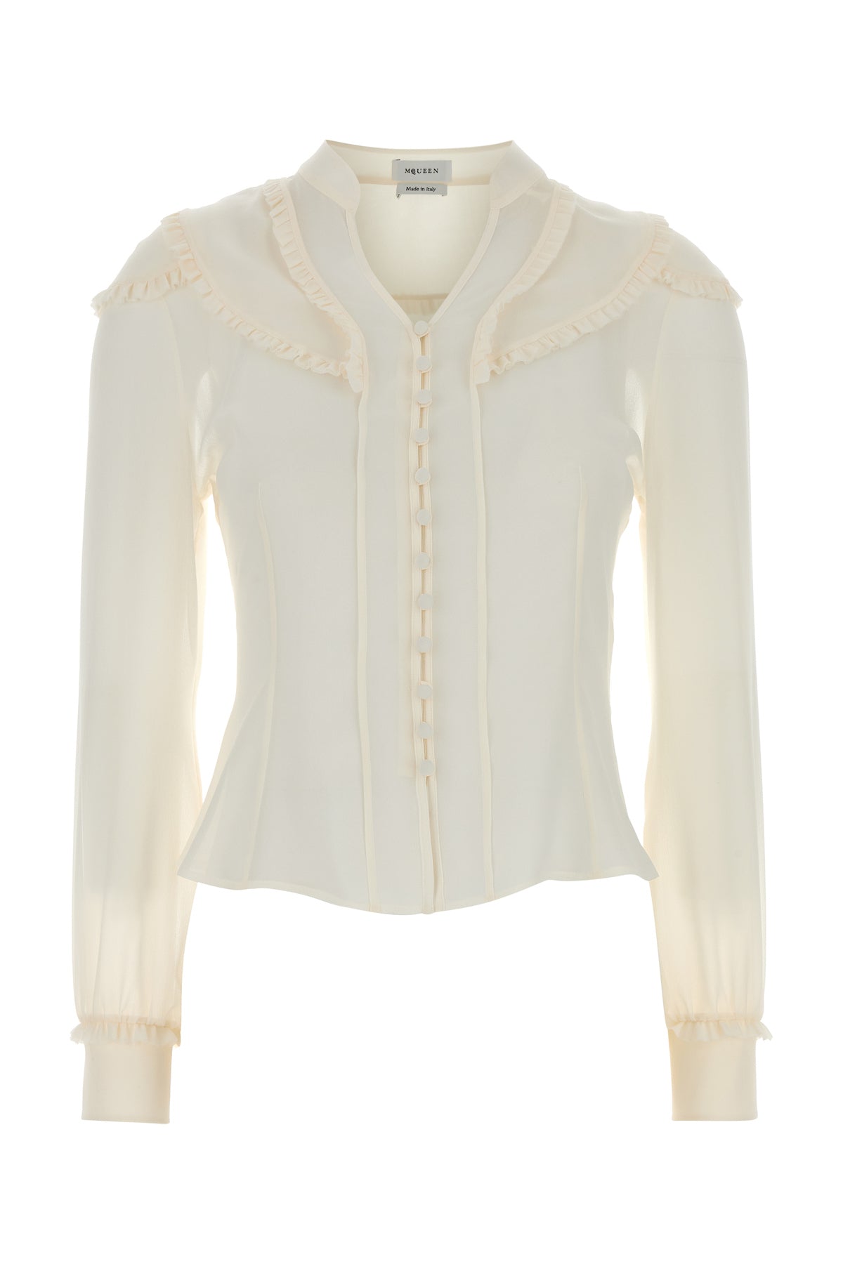 Alexander McQueen Camicia in chiffon bianco