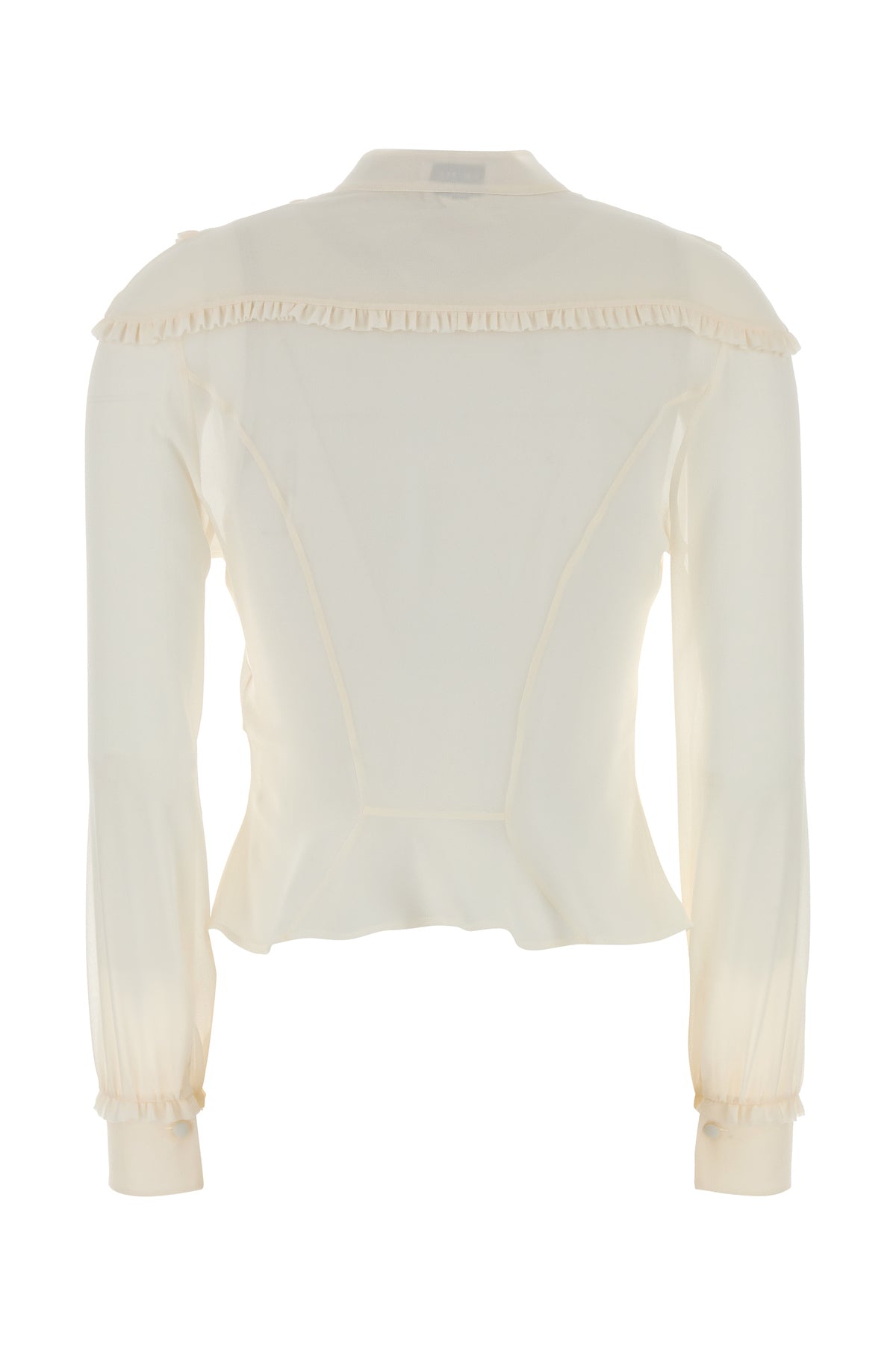 Alexander McQueen Camicia in chiffon bianco, view 2