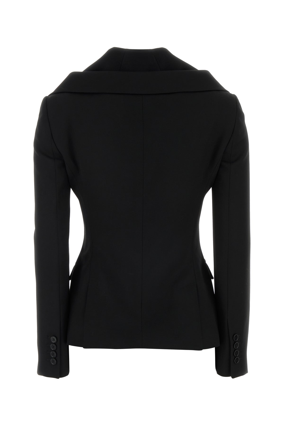 Alexander McQueen Giacca in grain de poudre nero, view 2