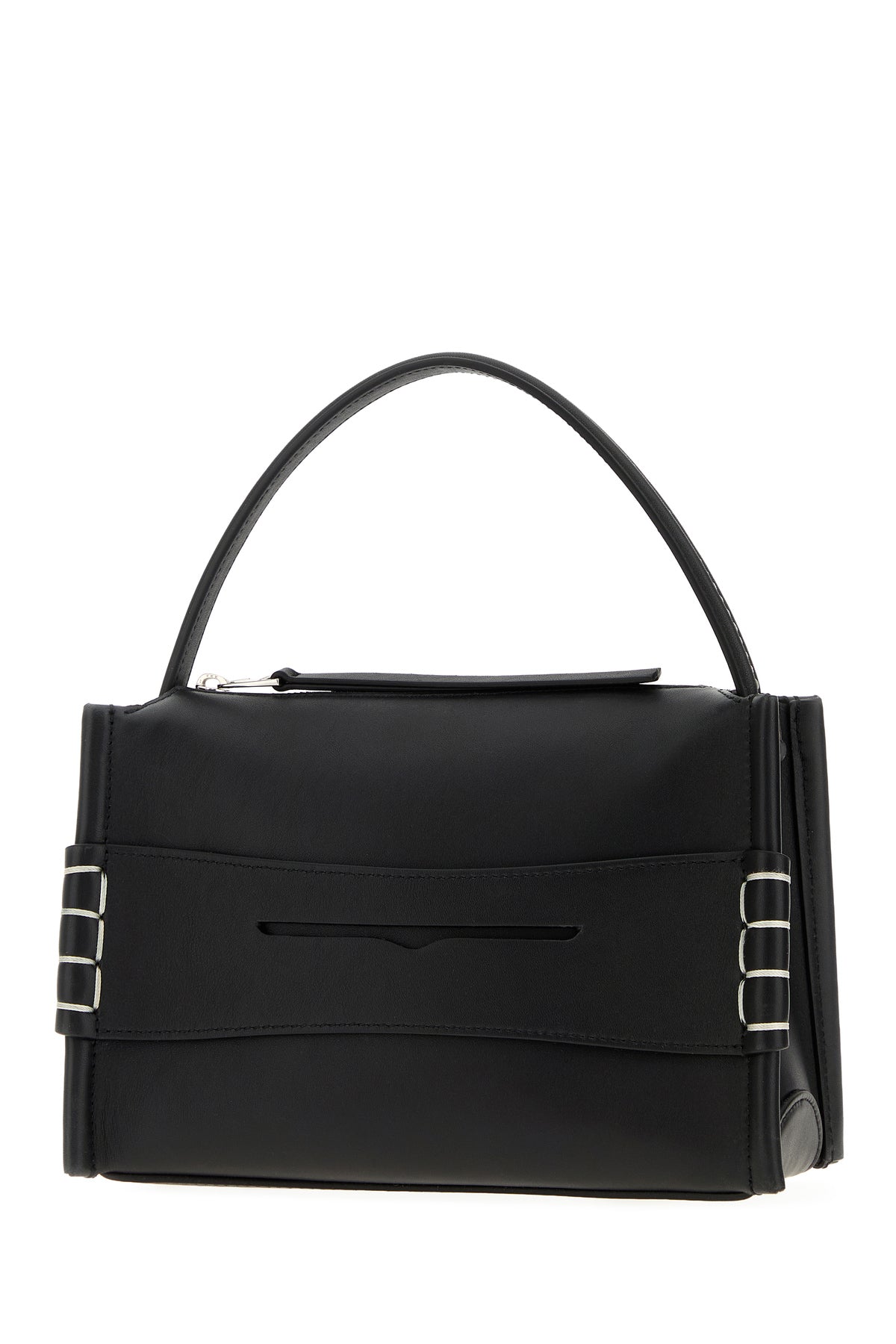 JW Anderson Borsa a mano Loafer piccola in pelle nera, view 2