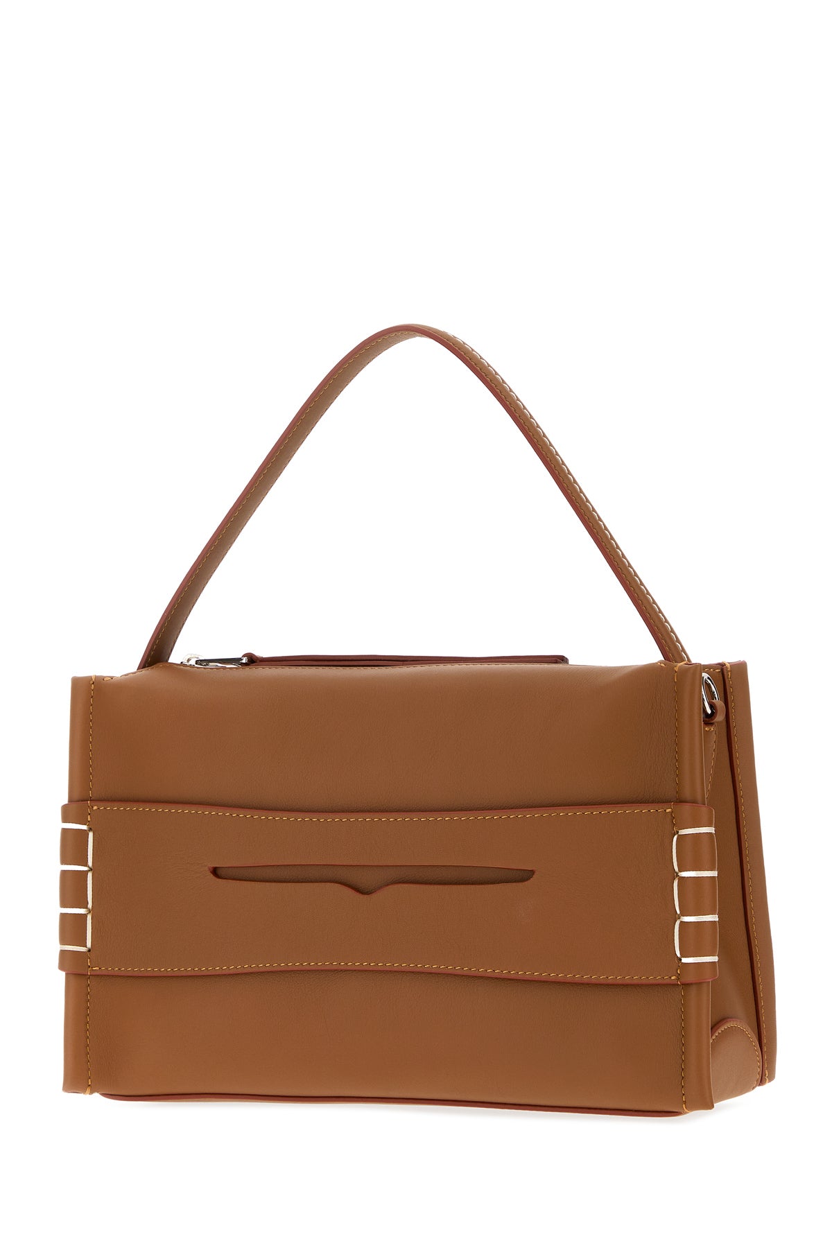 JW Anderson Borsa a mano Loafers in pelle cammello, view 2