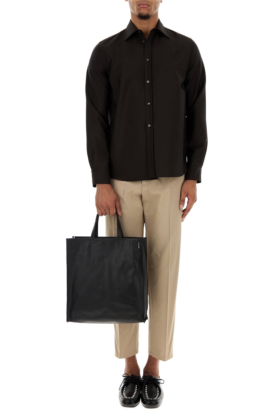 Jil Sander Borsa shopping Light in pelle nera, view 5