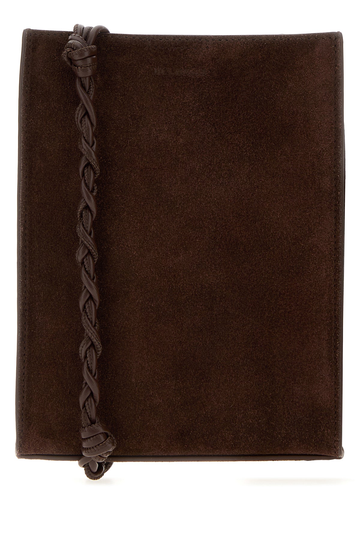 Jil Sander Borsa a spalla Tangle piccola in pelle scamosciata marrone