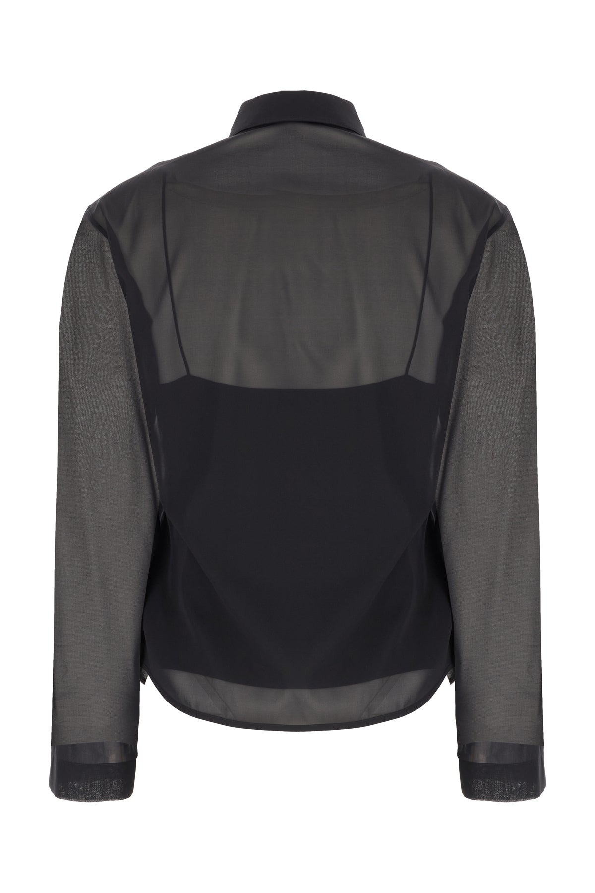 Gucci Camicia in chiffon nero, view 2