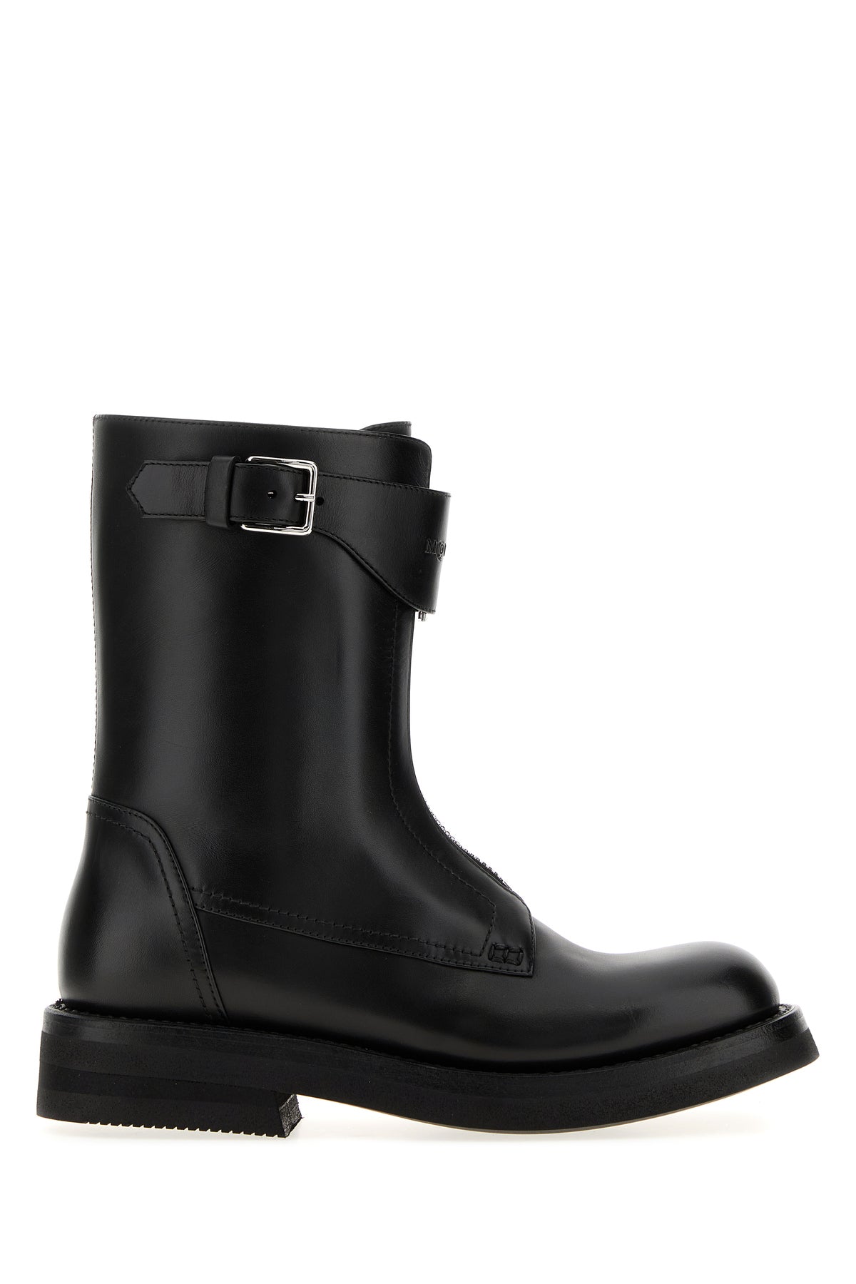 Alexander McQueen Stivali Biker in pelle nera