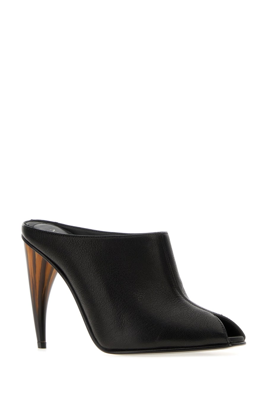 Alexander McQueen Sabot in pelle nera, view 2