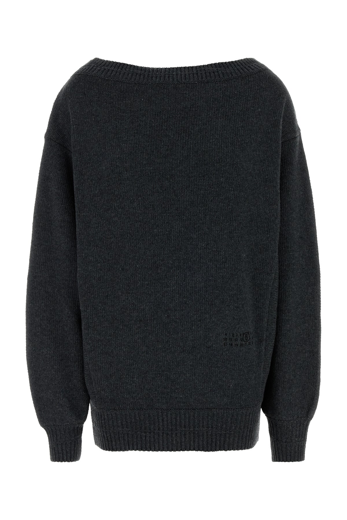 MM6 Maison Margiela Mini abito maglione in misto lana grigio scuro