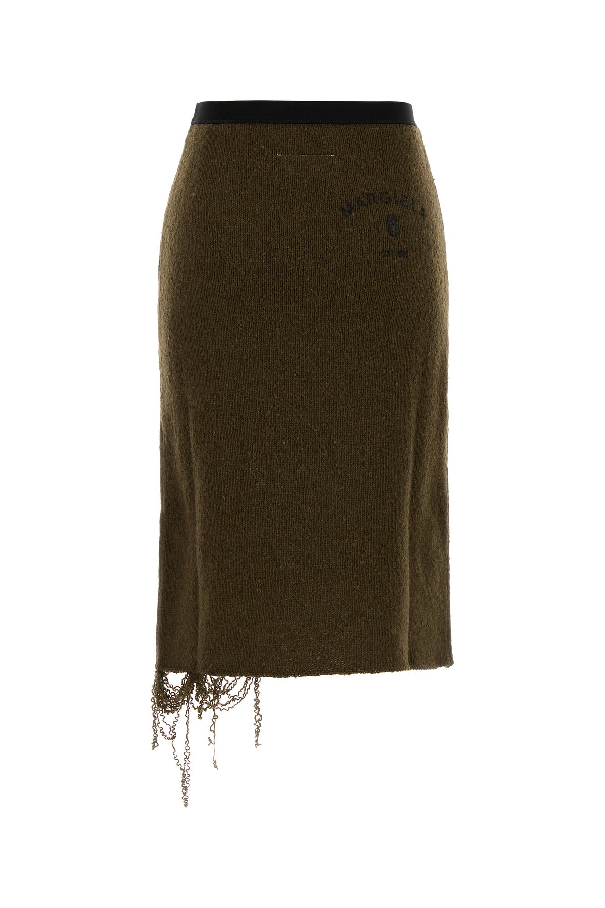 MM6 Maison Margiela Gonna in misto lana fango, view 2