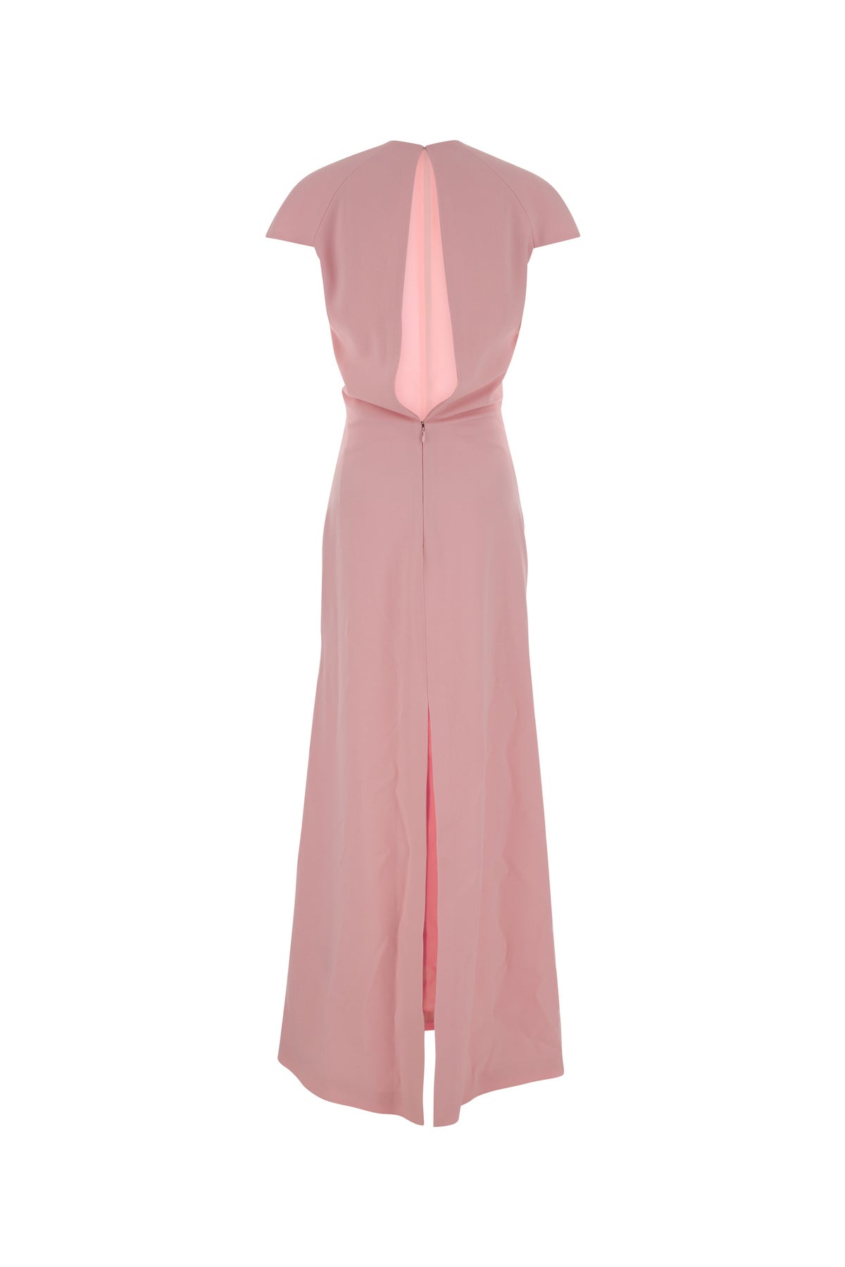 Jil Sander Abito lungo in sablè rosa, view 2