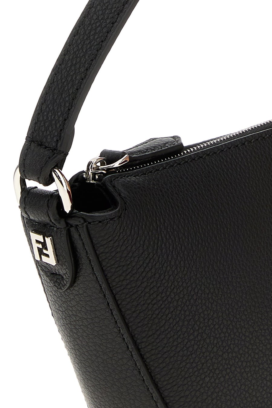 Fendi Borsa a tracolla Fendi Melon mini in pelle nera, view 4