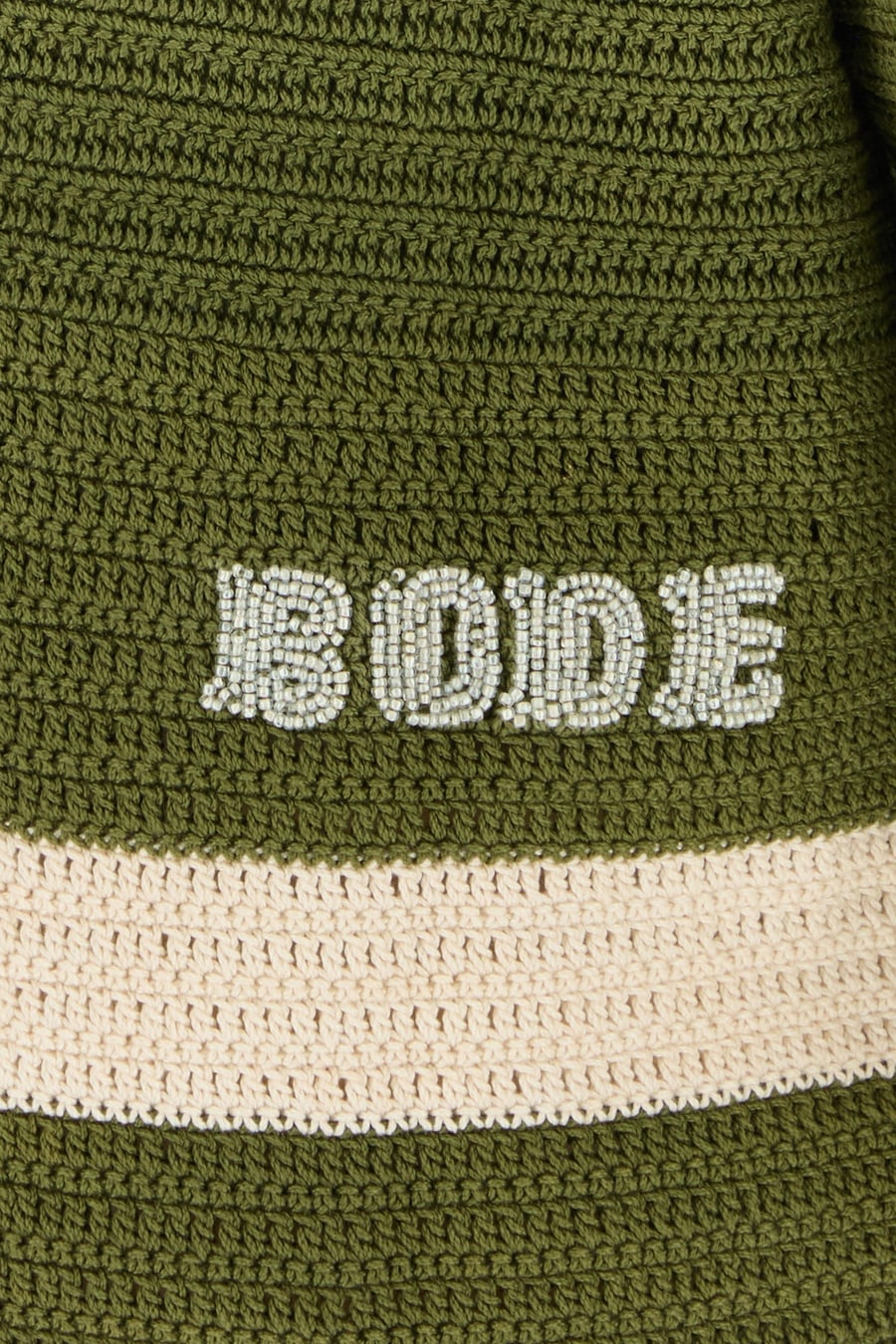 BODE Camicia Marsh in crochet verde, view 3