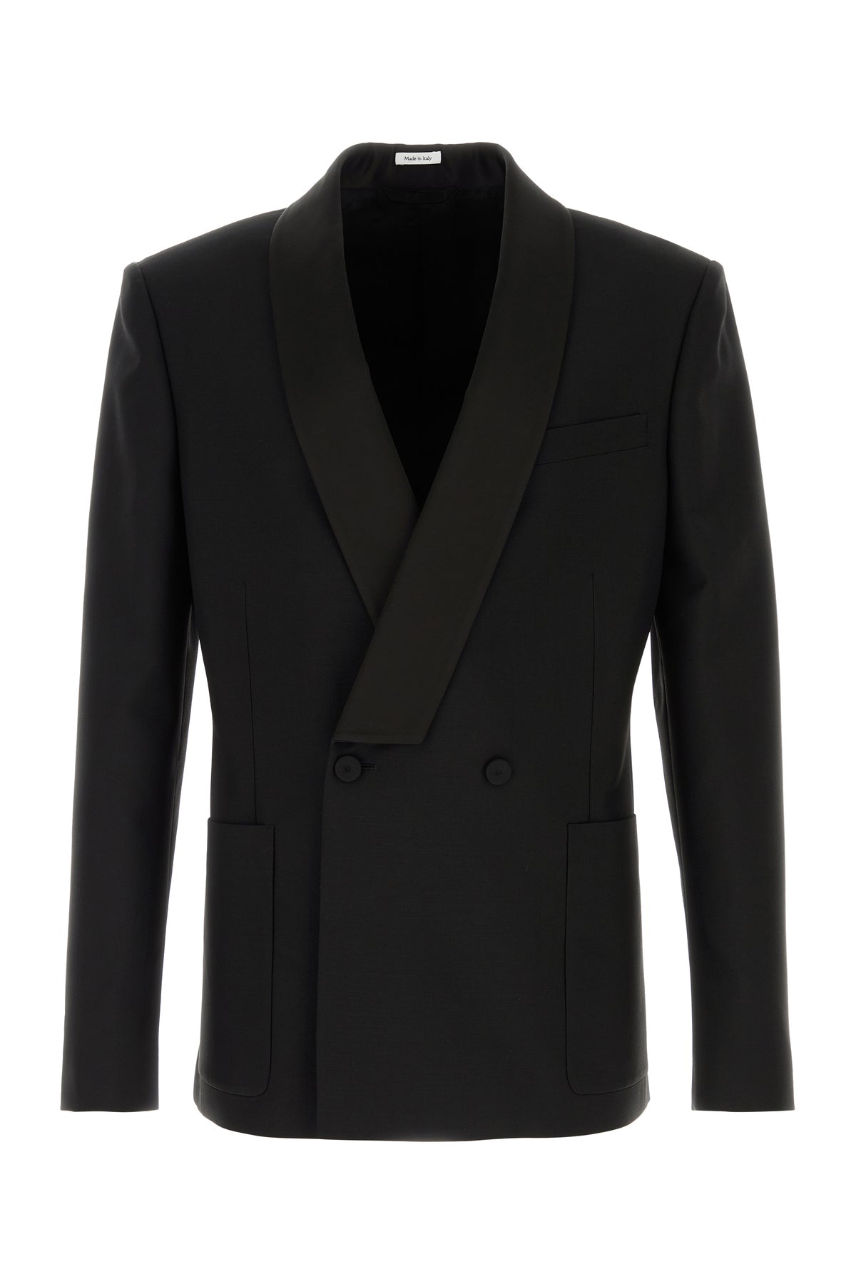 Alexander McQueen Giacca in misto lana nera