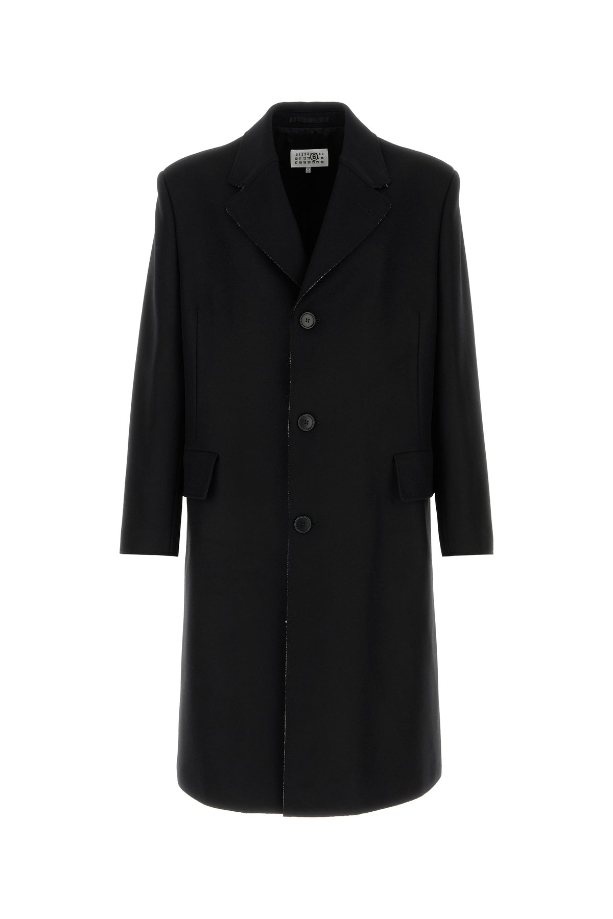 MM6 Maison Margiela Cappotto in misto lana nera