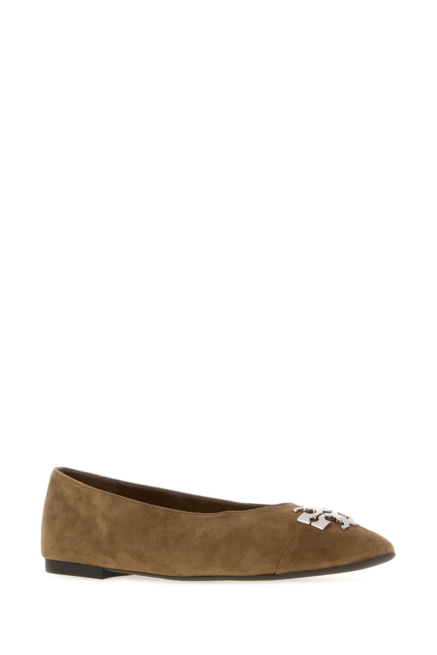 Tory Burch Ballerine Charlie in pelle scamosciata cappuccino, view 2