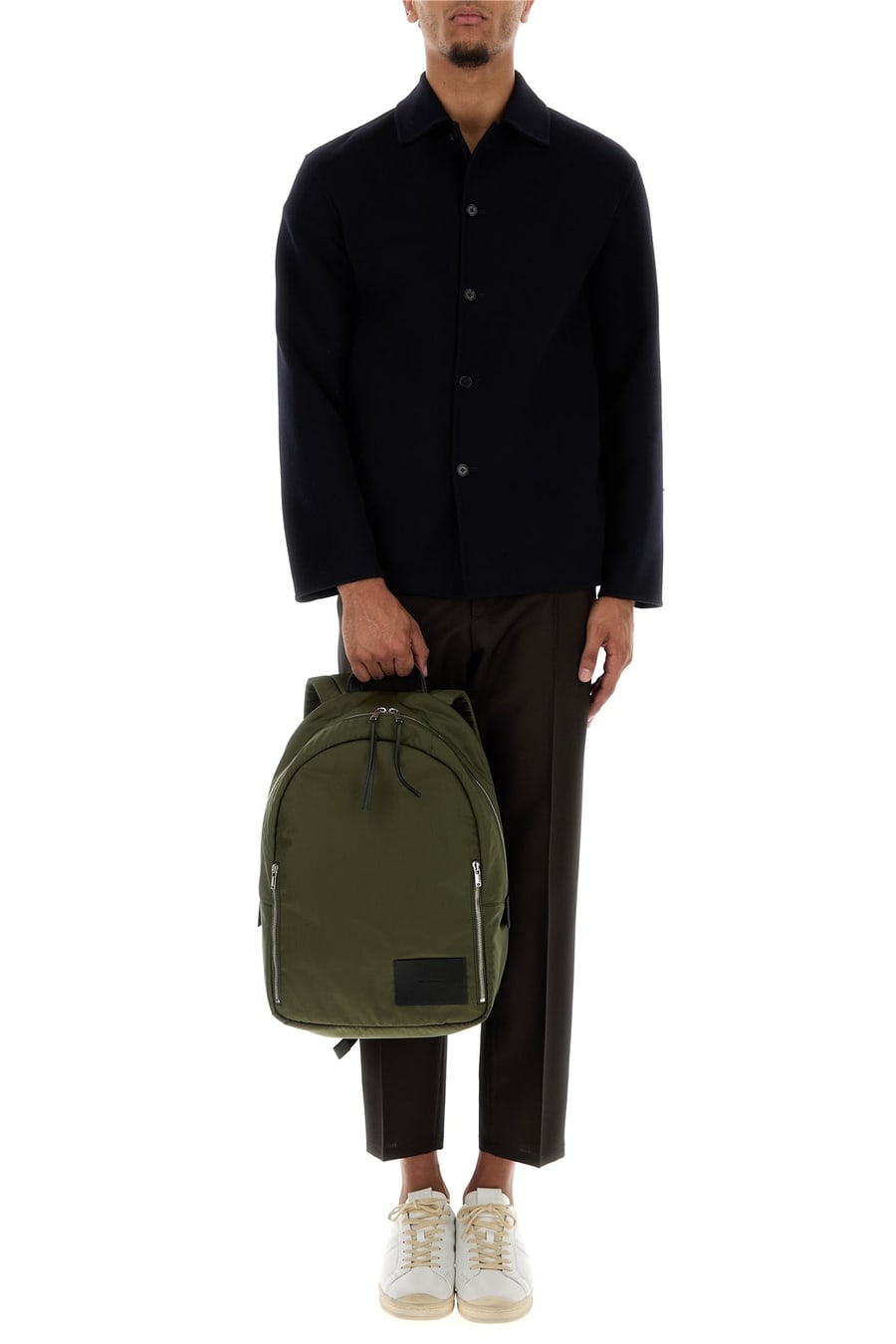 Jil Sander Camicia in misto lana blu notte, view 6