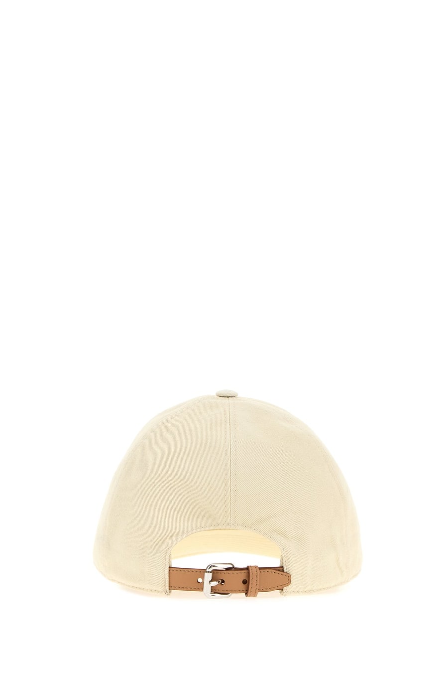 Prada Cappello da baseball in cotone crema, view 3