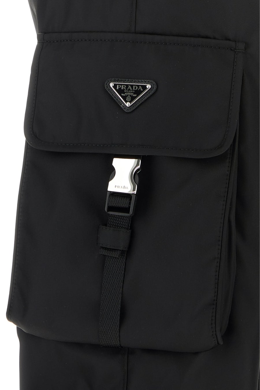 Prada Pantalone cargo in Re-Nylon nero, view 3
