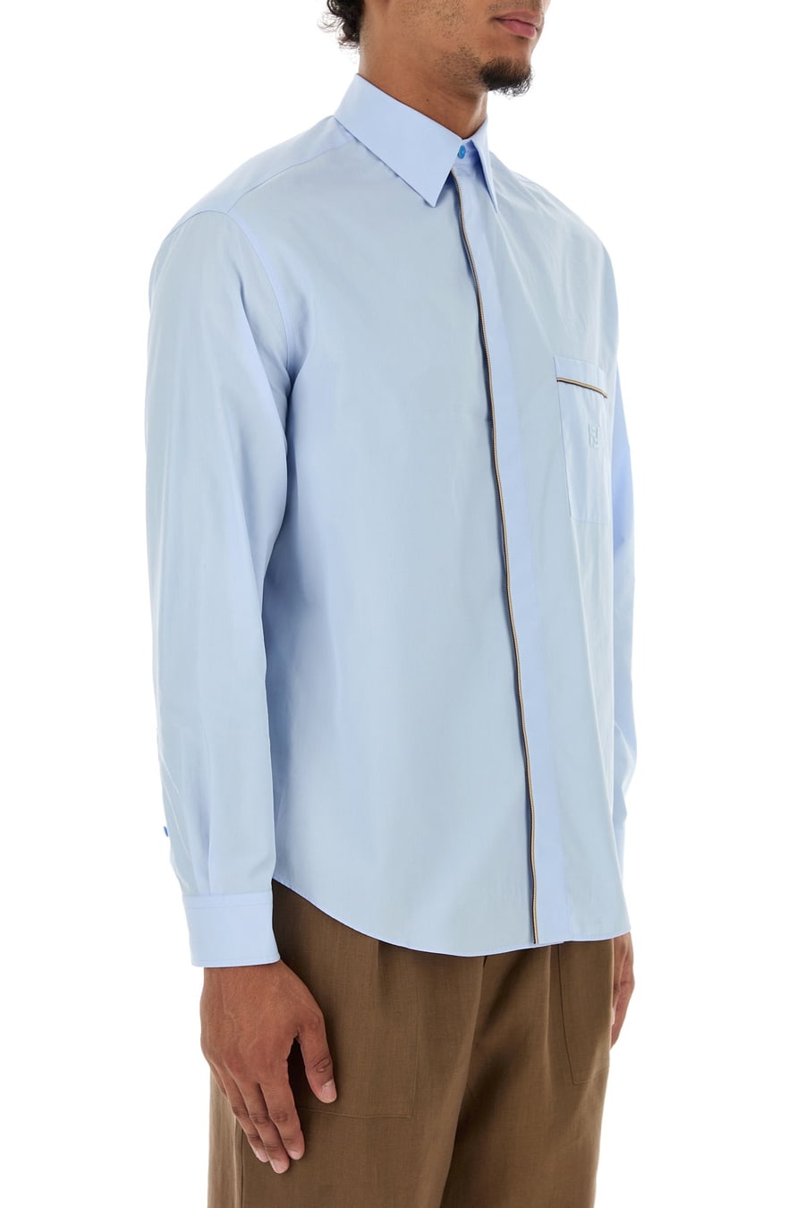 Fendi Camicia in popeline azzurro, view 3