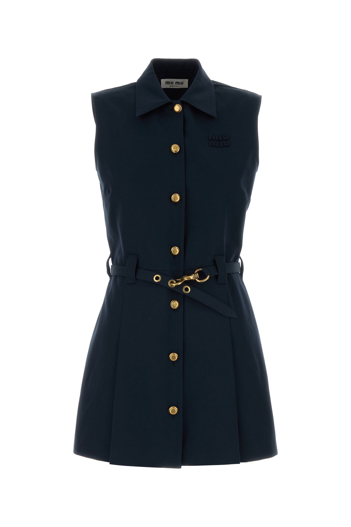 Miu Miu Mini abito in popeline blu navy