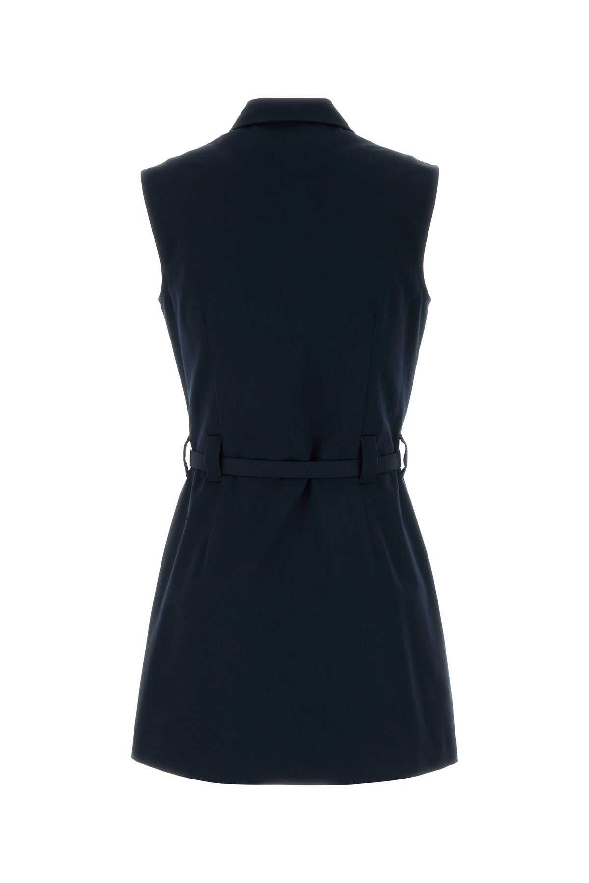Miu Miu Mini abito in popeline blu navy, view 2
