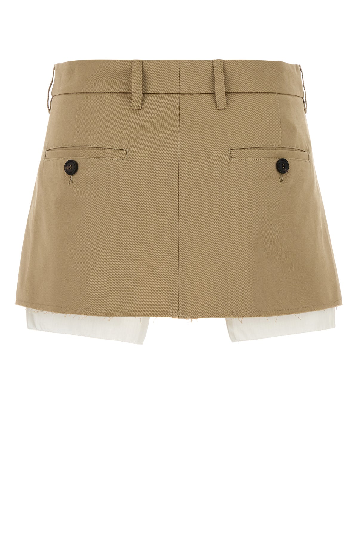 Miu Miu Minigonna in cotone beige, view 2