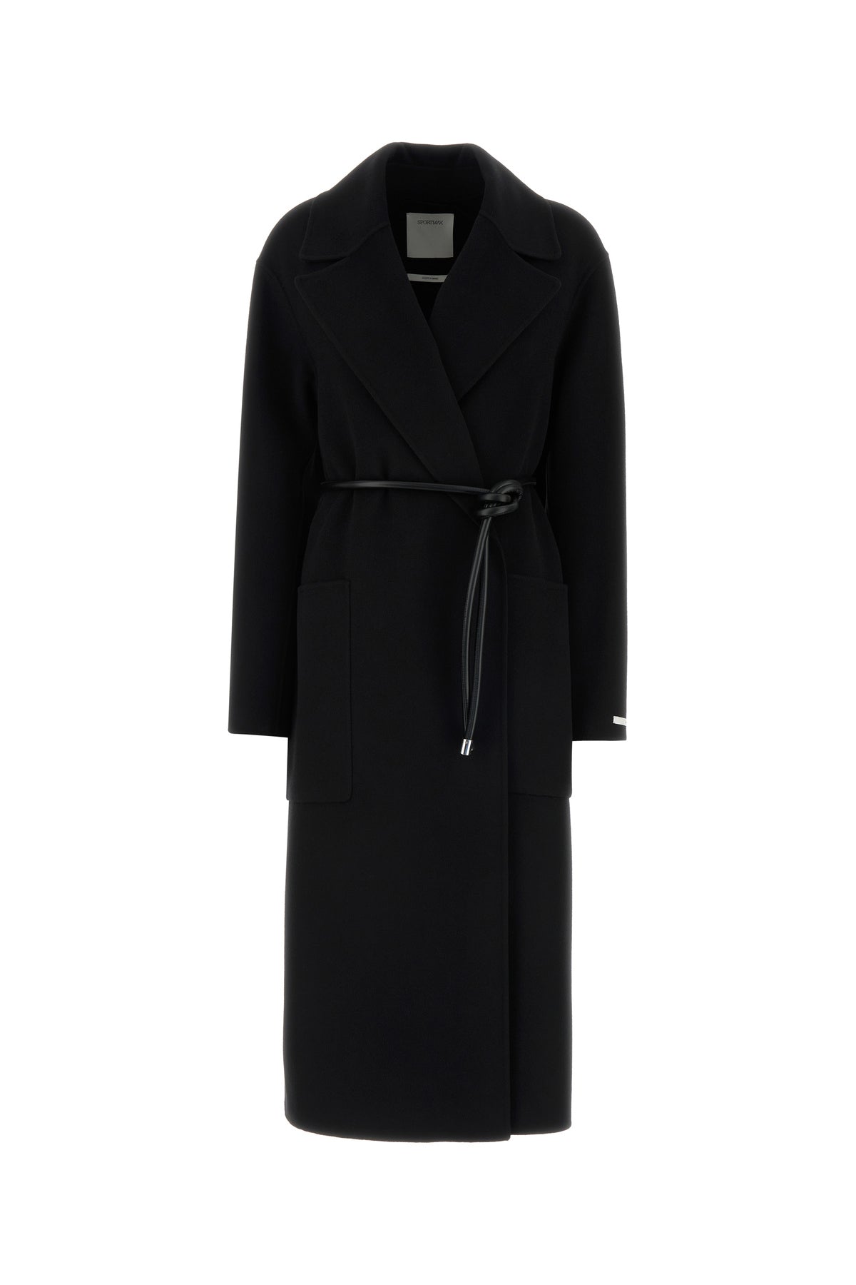 Sportmax Cappotto Zannata in lana nera