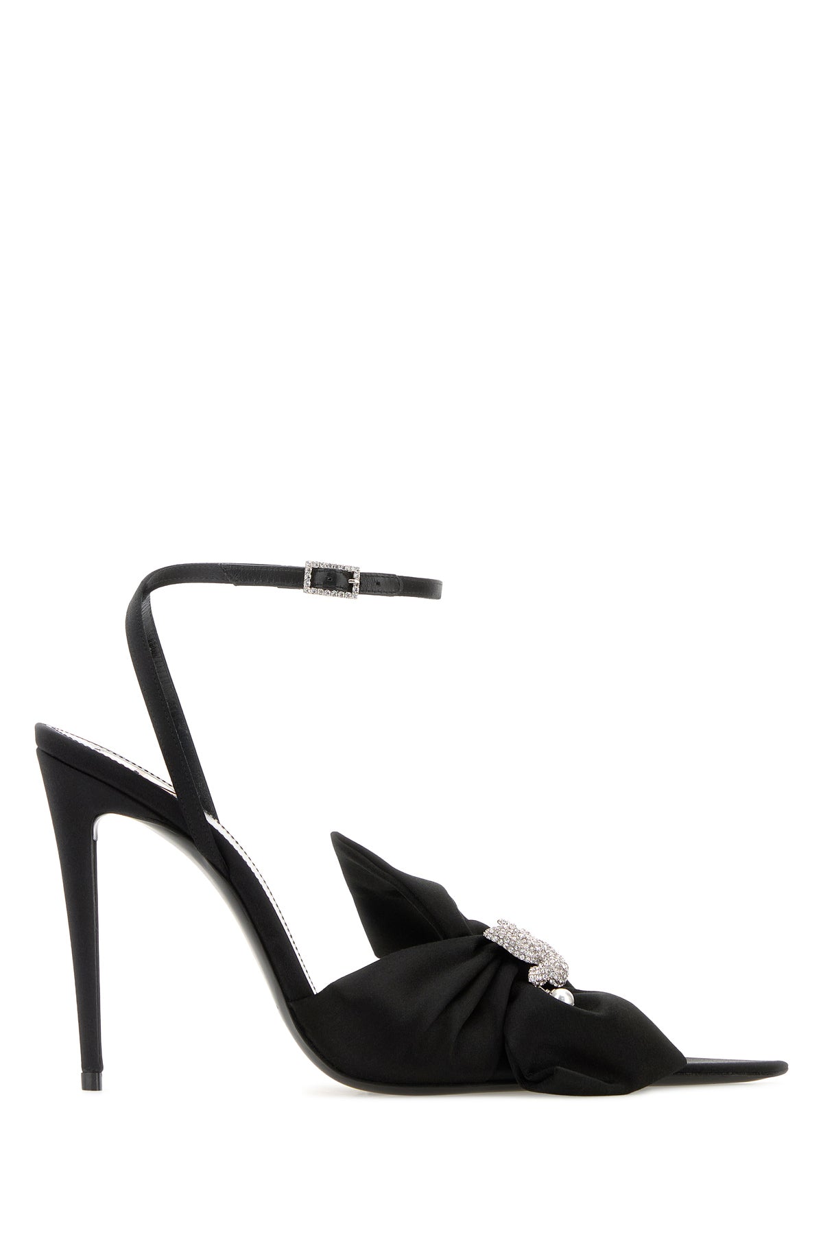 Saint Laurent Scarpe con tacco Dove in crepe nero