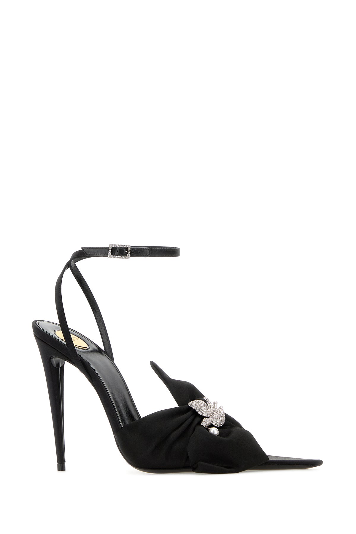 Saint Laurent Scarpe con tacco Dove in crepe nero, view 2