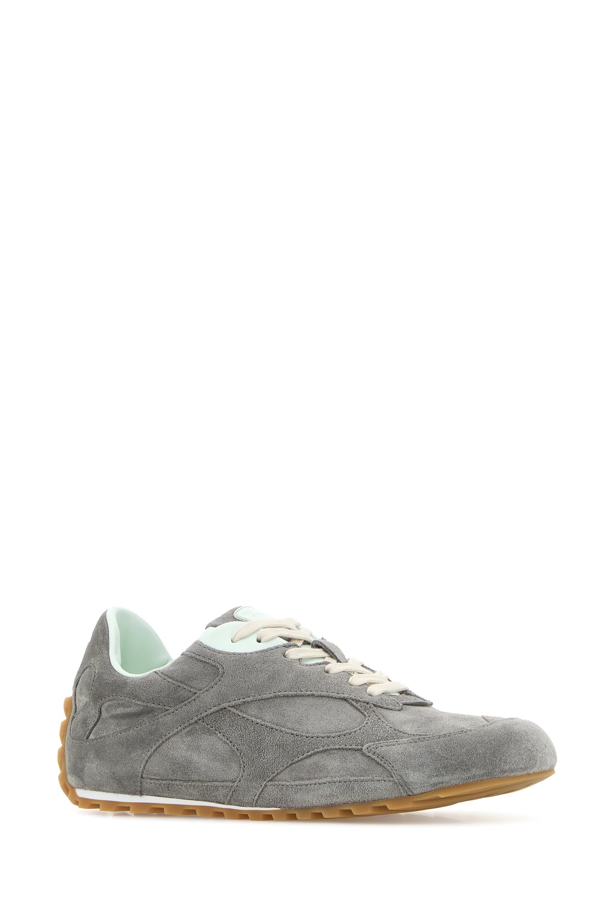 Bottega Veneta Sneaker Orbit Flash in pelle scamosciata grigia, view 2